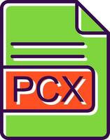 pcx het dossier formaat gevulde ontwerp icoon vector