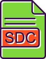 sdc het dossier formaat gevulde ontwerp icoon vector