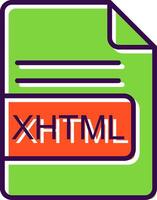 xhtml het dossier formaat gevulde ontwerp icoon vector