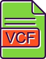 vcf het dossier formaat gevulde ontwerp icoon vector