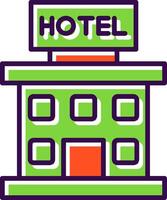 hotel gevulde ontwerp icoon vector