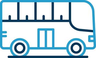 stad bus lijn blauw twee kleur icoon vector