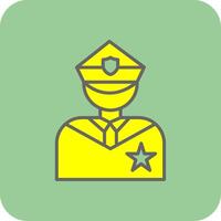 Politie gevulde geel icoon vector