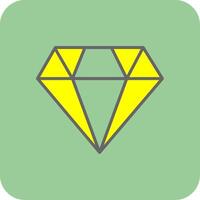 diamant gevulde geel icoon vector