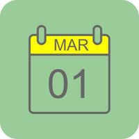 maart gevulde geel icoon vector