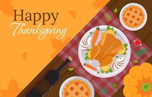 Thanksgiving diner achtergrondthema vector