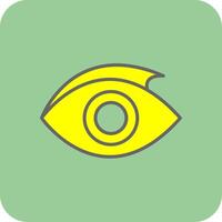 oog gevulde geel icoon vector