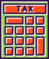 belasting rekenmachine gevulde ontwerp icoon vector