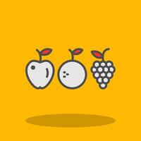 fruit gevulde schaduw icoon vector