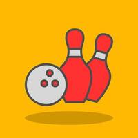 bowling gevulde schaduw icoon vector