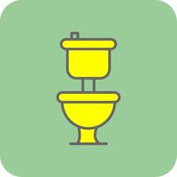 toilet gevulde geel icoon vector