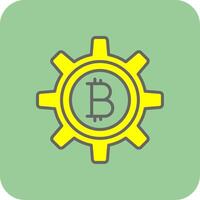 bitcoin beheer gevulde geel icoon vector