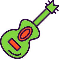 gitaar gevulde ontwerp icoon vector