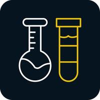 laboratorium fles lijn rood cirkel icoon vector