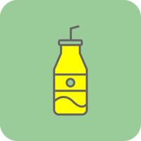 Frisdrank fles gevulde geel icoon vector