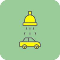 auto wassen onderhoud gevulde geel icoon vector