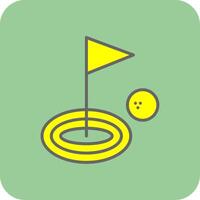 golf gevulde geel icoon vector