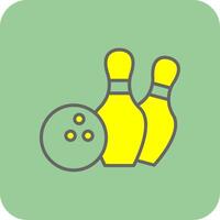 bowling gevulde geel icoon vector