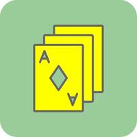 poker kaarten gevulde geel icoon vector