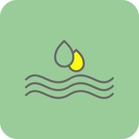 water laten vallen gevulde geel icoon vector