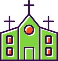 kerk gevulde ontwerp icoon vector
