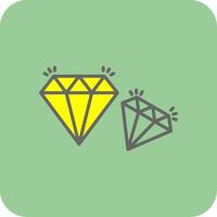 diamant gevulde geel icoon vector