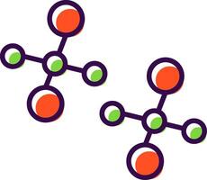 moleculen gevulde ontwerp icoon vector