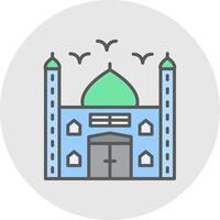 moskee lijn gevulde licht icoon vector