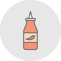 ketchup lijn gevulde licht icoon vector
