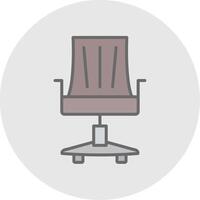 kantoor stoel lijn gevulde licht icoon vector