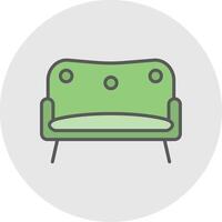 sofa lijn gevulde licht icoon vector