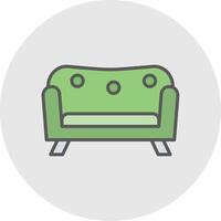 sofa lijn gevulde licht icoon vector