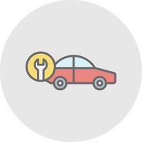 auto reparatie lijn gevulde licht icoon vector