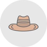 cowboy hoed lijn gevulde licht icoon vector