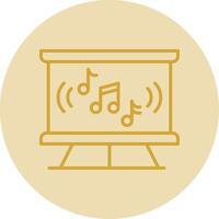 muziek- klasse lijn geel cirkel icoon vector