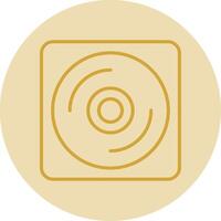 vinyl schijf lijn geel cirkel icoon vector