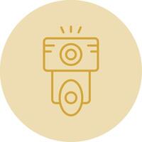 camera flash lijn geel cirkel icoon vector