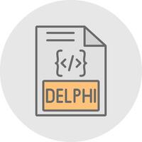 Delphi lijn gevulde licht icoon vector