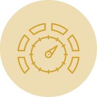 thermostaat lijn geel cirkel icoon vector