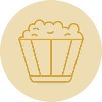 popcorn lijn geel cirkel icoon vector