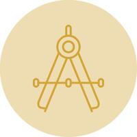 kompas lijn geel cirkel icoon vector