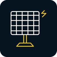 zonne- energie lijn rood cirkel icoon vector