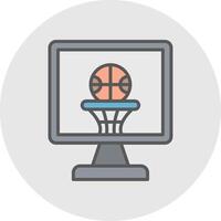 basketbal lijn gevulde licht icoon vector