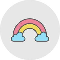 regenboog lijn gevulde licht icoon vector