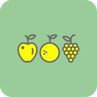 fruit gevulde geel icoon vector