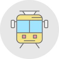 oud tram lijn gevulde licht icoon vector