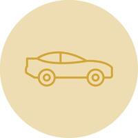 auto lijn geel cirkel icoon vector