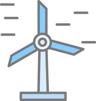 wind energie lijn gevulde licht icoon vector