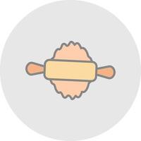 tortilla pin lijn gevulde licht icoon vector