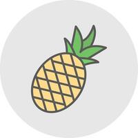ananas lijn gevulde licht icoon vector